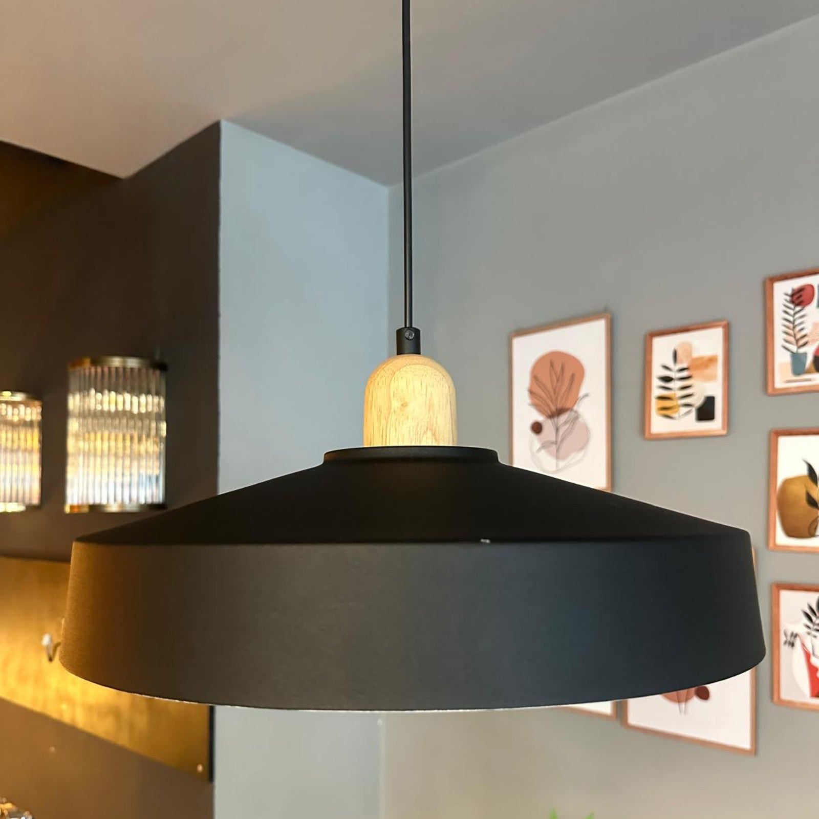 Pendelleuchte Ace Holz Vintage, Industrial aus Metall Holz E27 Hängelampe